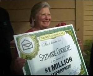 Stephanie Gornichec of Boise, ID with her Big Check!