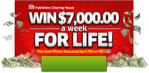 You Could Win $7,000.00 A Week For Life on April 30th! You Could Win $7,000.00 A Week For Life on April 30th!