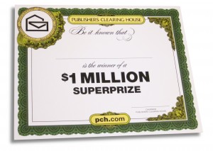 Big Check One Million Dollars