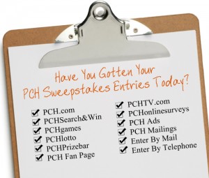 Ways to enter PCH Sweepstakes