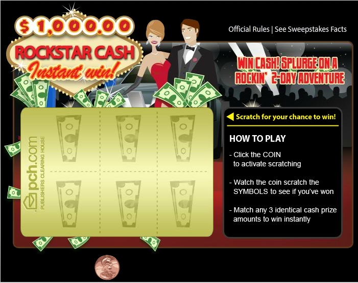 Rockstar Cash Instant Win PCH Scratch Card