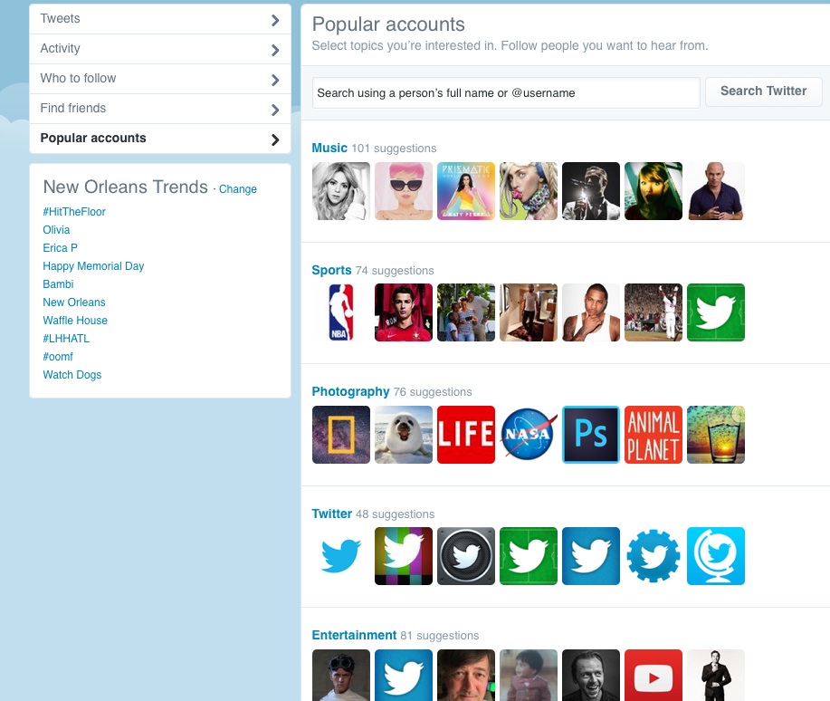 Twitter Popular Accounts