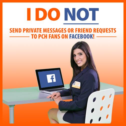 Prize Patrol does not send friend requests on Facebook
