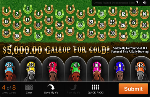 New PCHlotto Gallop for Gold Lotto Card