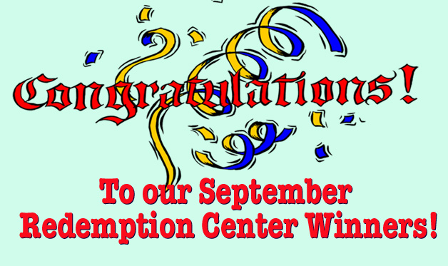 Redemption Center Winners