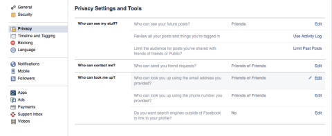 Privacy Settings and Tools on Facebook