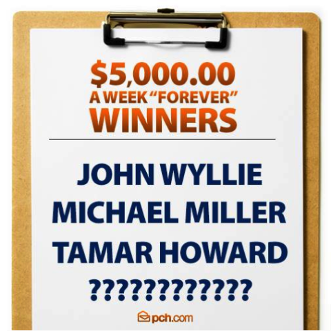 $5,000 A Week Forever Winners