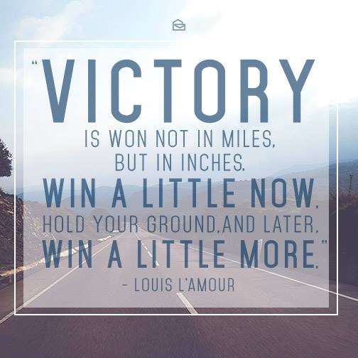 Motivational Monday: Victory Is Won Not In Miles, But In Inches