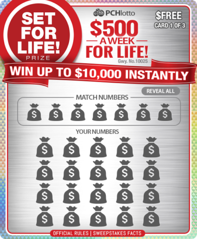Do You Dream Of Being SET FOR LIFE? Check Out This New PCHlotto Scratch Card!