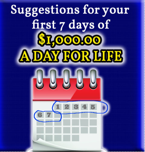 What Could YOU do with $1,000.00 A Day For Life? Need suggestions?