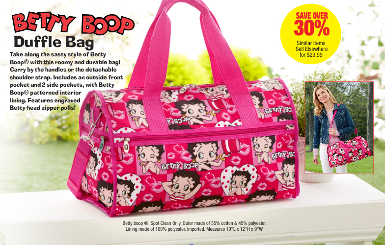 betty boop duffle bag