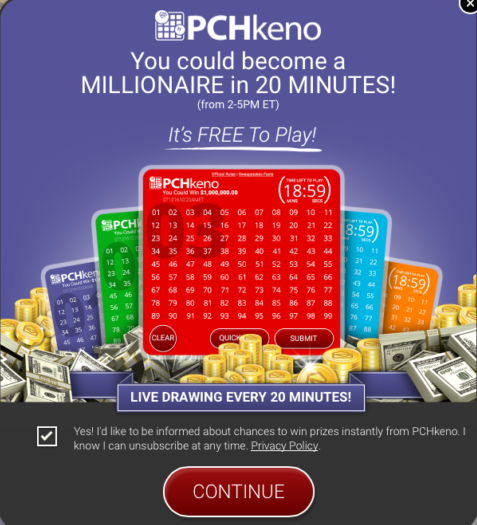 Play Keno For Free at Publishers Clearing House!
