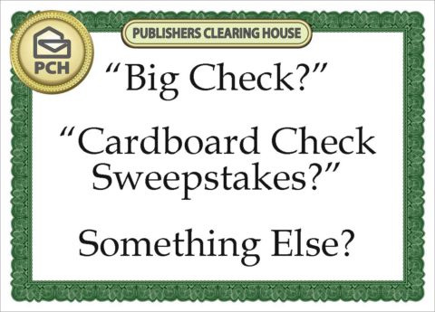 The Company With the “Cardboard Check Sweepstakes!”