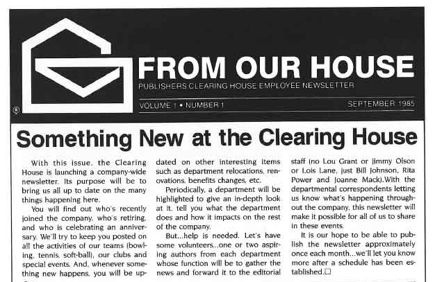 PCH Newsletter from 1985