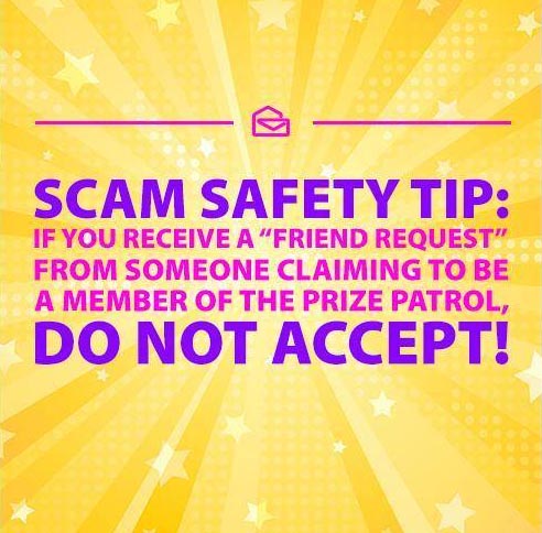 Scam Safety Tip: Friend Requests From The Prize Patrol