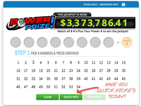 Have You Quick Picked At PCHlotto Today?