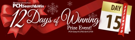 12 Days of Winning at PCHSearch&Win Upgraded to 18 DAYS!