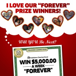 PCH Big Check Asks:  Do You Want To Hug Me “Forever”?