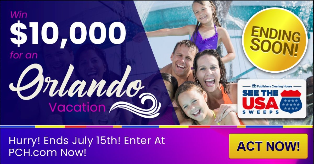 It’s the LAST DAY to Enter to Win $10,000.00 for an Orlando Vacation!