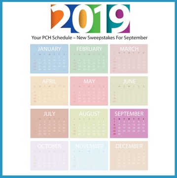 Your PCH Schedule – New Sweepstakes for September