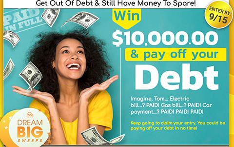 ENDING SOON: GET IN TO WIN $10,000.00 TO PAY OFF DEBT