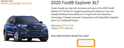 FINAL DAYS! Get in to Win a 2020 Ford Explorer at the Token Exchange!