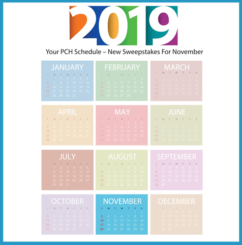 Your PCH Schedule – New Sweepstakes For November!