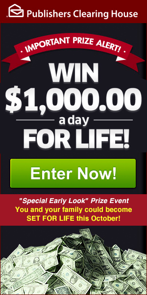 Only One Week Left to Enter to Win $1,000 A Day for Life!