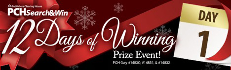 PCHSearch&Win’s 12 Days of Winning Event Starts NOW!