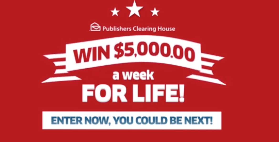 Today Is the Last Day To Get In To Win 5,000.00 A Week For Life! PCH