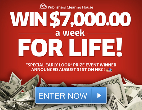 Hurry! Only 8 Days Left To Enter To Win $7,000.00 A Week For Life!