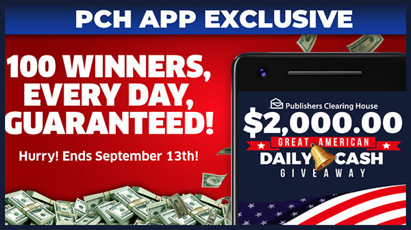 Your PCH Schedule – PCH APP DAILY CASH EVENT!