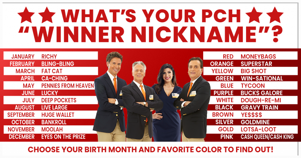 What’s Your PCH “Winner Nickname”? Play This Fun Game! – PCH Blog